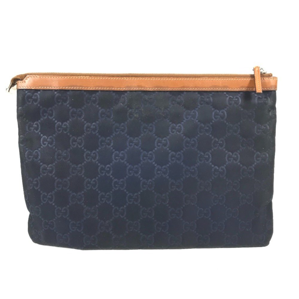 GUCCI 286209 GG logo all-over pattern pouch bag clutch leather nylon men's - Picture 2 of 10
